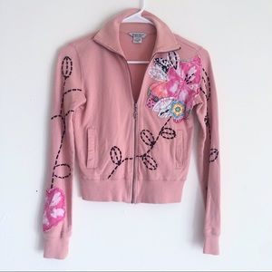 VTG Y2K Guess embellished pink track jacket XS